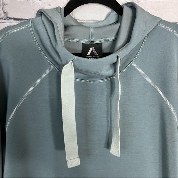 -Athleta Sage Green Hooded Pullover Sweater Size Large - Picture 5 of 15